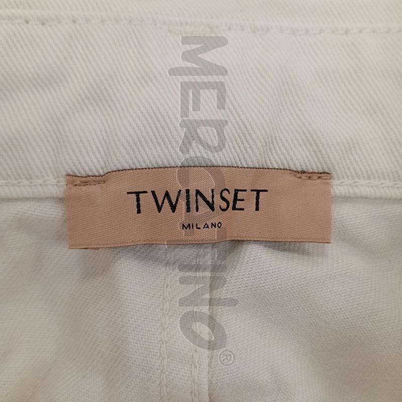 JEANS DONNA TWINSET  BIANCO CINTURINO BALOON | Mercatino dell'Usato Burolo 4