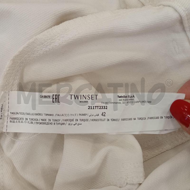 JEANS DONNA TWINSET  BIANCO CINTURINO BALOON | Mercatino dell'Usato Burolo 5