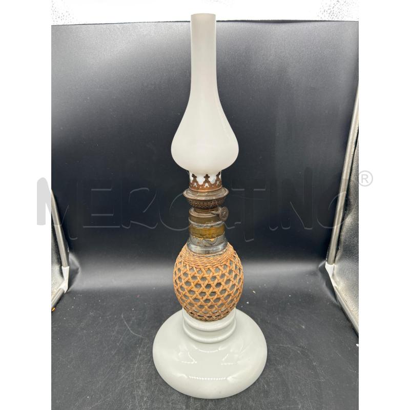 LAMPADA AD OLIO CERAMICA VETRO VIMINI | Mercatino dell'Usato Burolo 1