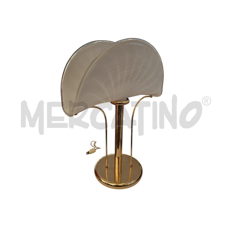 LAMPADA METALLO DORATO VETRO BIACO | Mercatino dell'Usato Burolo 2