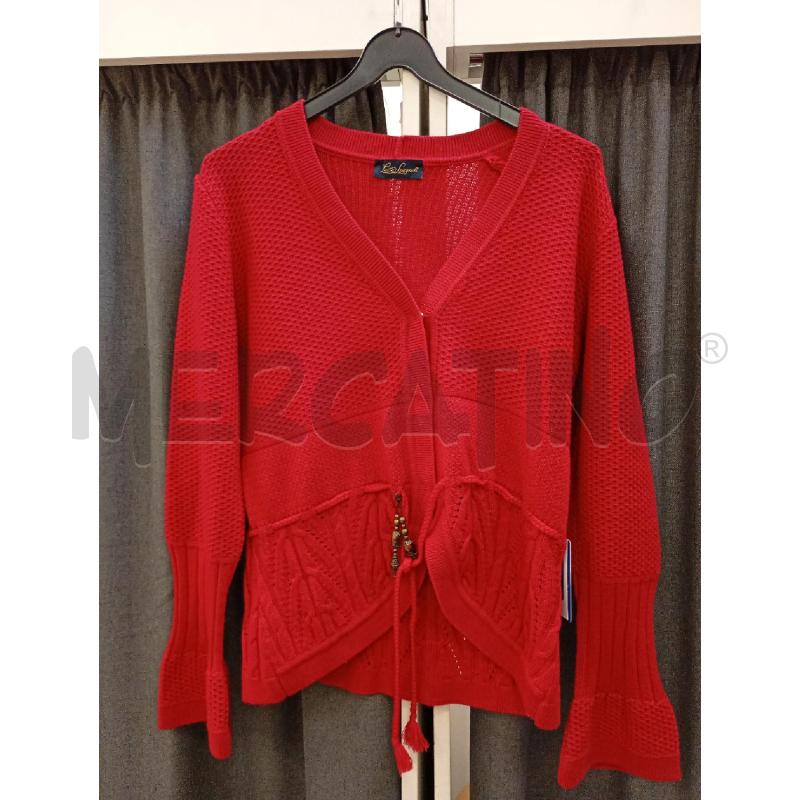 MAGLIONE DONNA LUISA SPAGNOLI ROSSO TRICO SCOLLO V | Mercatino dell'Usato Burolo 1