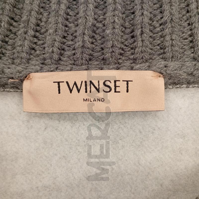 MAGLIONE DONNA TWINSET GRIGIO TRECCE LANA | Mercatino dell'Usato Burolo 4