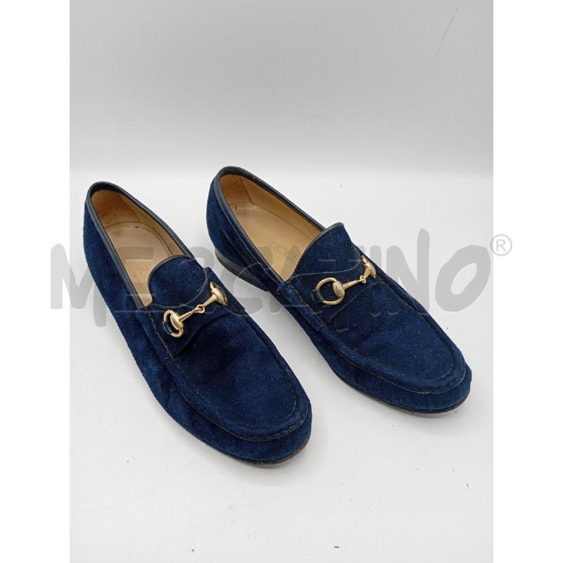 MOCASSINI DONNA GUCCI BLU SCURO CON FIBIA DORATA | Mercatino dell'Usato Burolo 2
