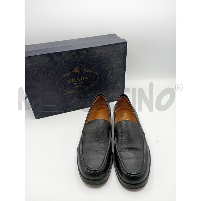 MOCASSINI DONNA PRADA NERO IN PELLE VINTAGE | Mercatino dell'Usato Burolo 1