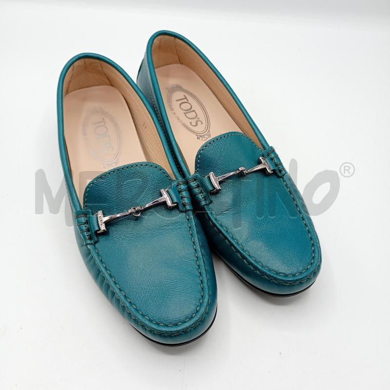 MOCASSINI DONNA TODS VERDE FIDIA METALLO | Mercatino dell'Usato Burolo 1