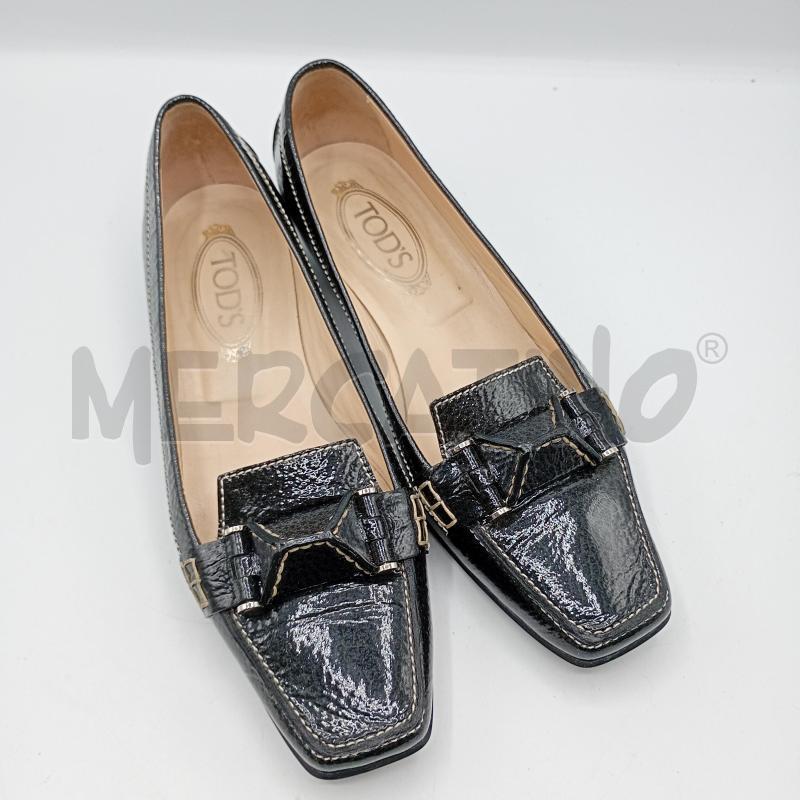 MOCASSINI DONNA TOD'S NERO PELLE MARTELLATA | Mercatino dell'Usato Burolo 1