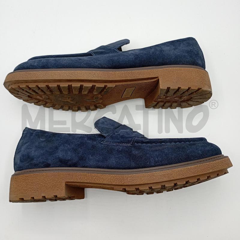 MOCASSINI PELLE UOMO EXTON BLU SCAMOSCIATO  | Mercatino dell'Usato Burolo 2