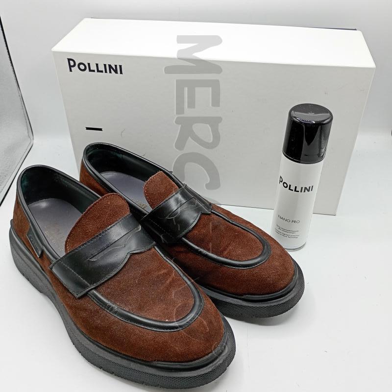 MOCASSINI PELLE UOMO POLLINI MARRONE+SCATOLA | Mercatino dell'Usato Burolo 1