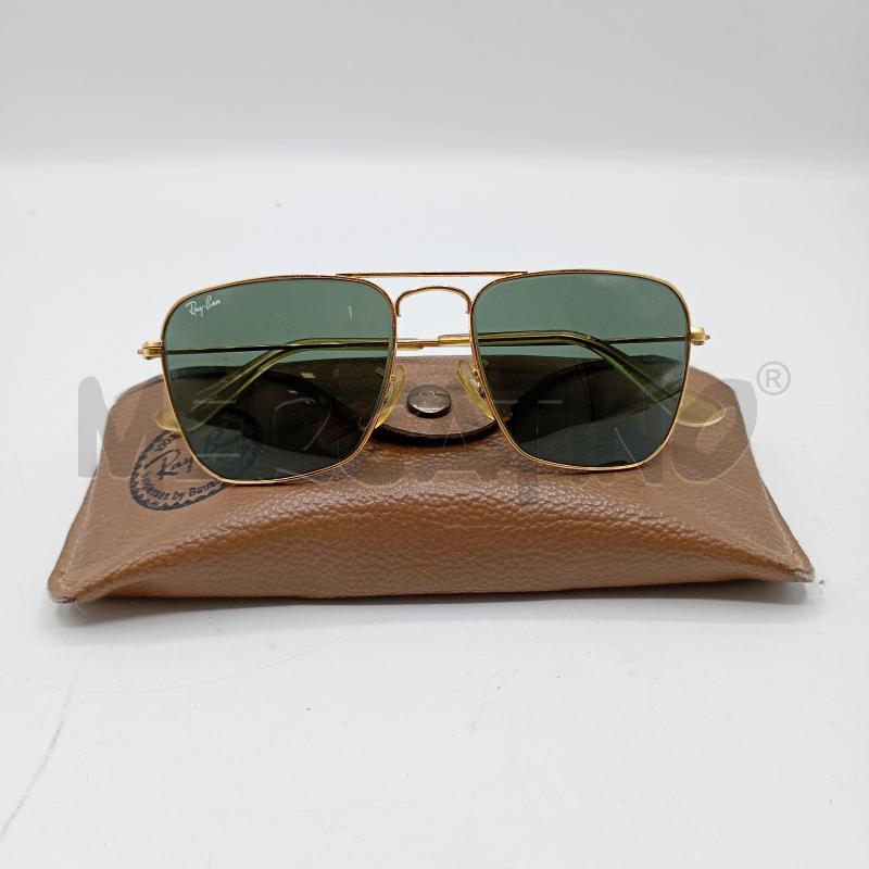 OCCHIALI RAYBAN DORATI LENTE VERDE+CUSTODIA | Mercatino dell'Usato Burolo 1