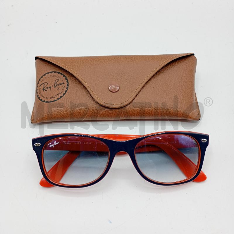 OCCHIALI UOMO RAYBA 2132 NEW WAYFARER ARANCIONE BLU + CUSTODIA  | Mercatino dell'Usato Burolo 1