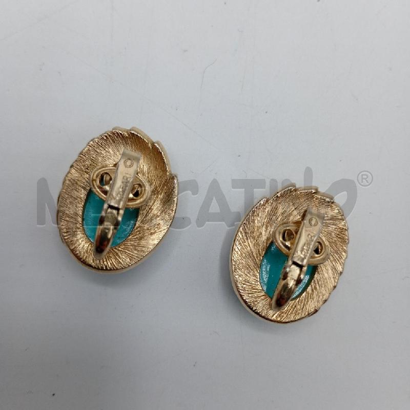 ORECCHINI ANNI 60 TRIFARI VINTAGE TONDI AZZURRI | Mercatino dell'Usato Burolo 3