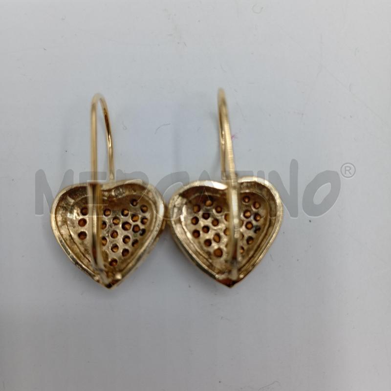 ORECCHINI DOPPIA CHUISIURA A CUORE DORATI CON STRASS | Mercatino dell'Usato Burolo 2