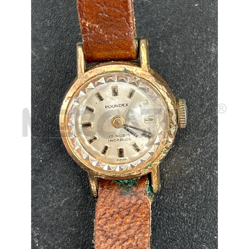 OROLOGIO CARICA MANUALE ROUNDEX CINTURINO MARRONE | Mercatino dell'Usato Burolo 2