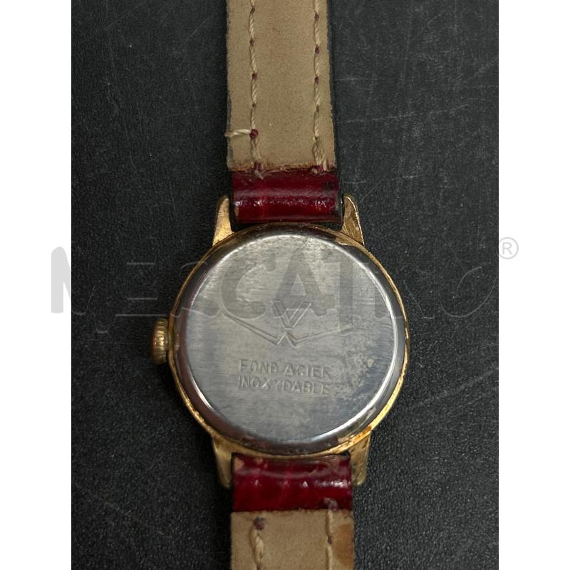 OROLOGIO CARICA MANUALE VINTAN CINTURINO ROSSO | Mercatino dell'Usato Burolo 4
