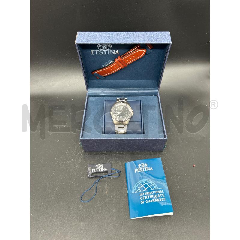 OROLOGIO FESTINA ACCIAIO + CINTURINO PELLE CON SCATOLA | Mercatino dell'Usato Burolo 1
