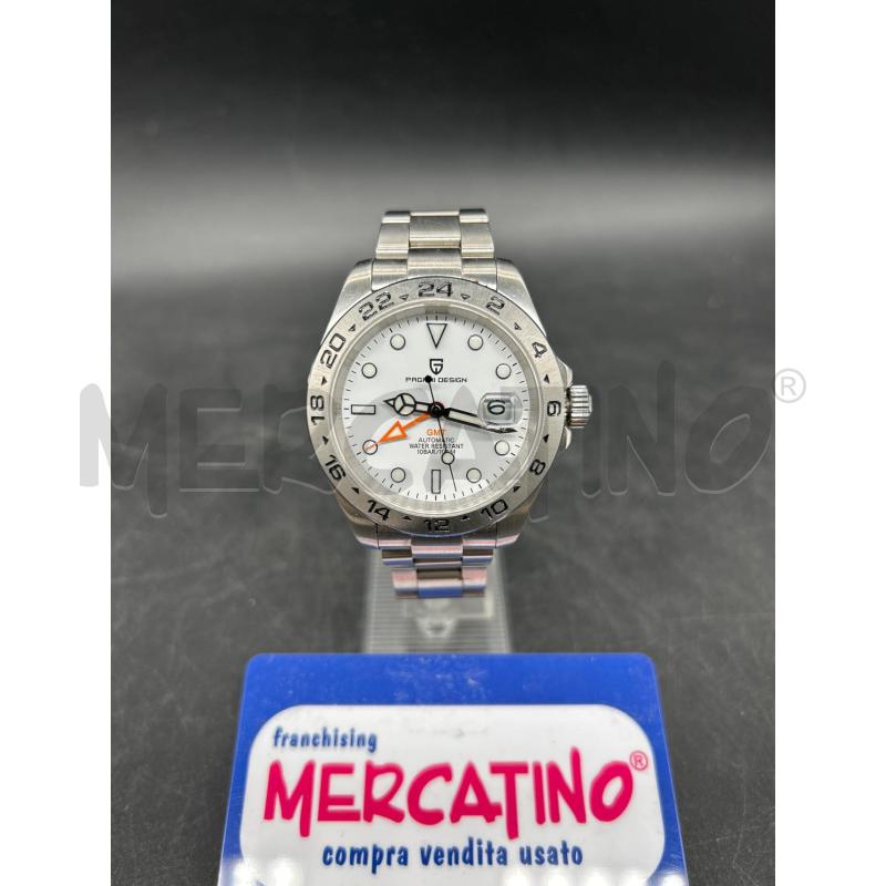 OROLOGIO PAGRNE ACCIAIO QUADRO BIANCO AUTOMATICO | Mercatino dell'Usato Burolo 1
