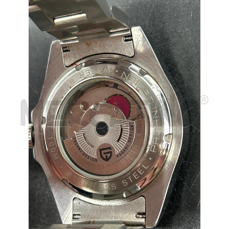 OROLOGIO PAGRNE ACCIAIO QUADRO BIANCO AUTOMATICO | Mercatino dell'Usato Burolo 4
