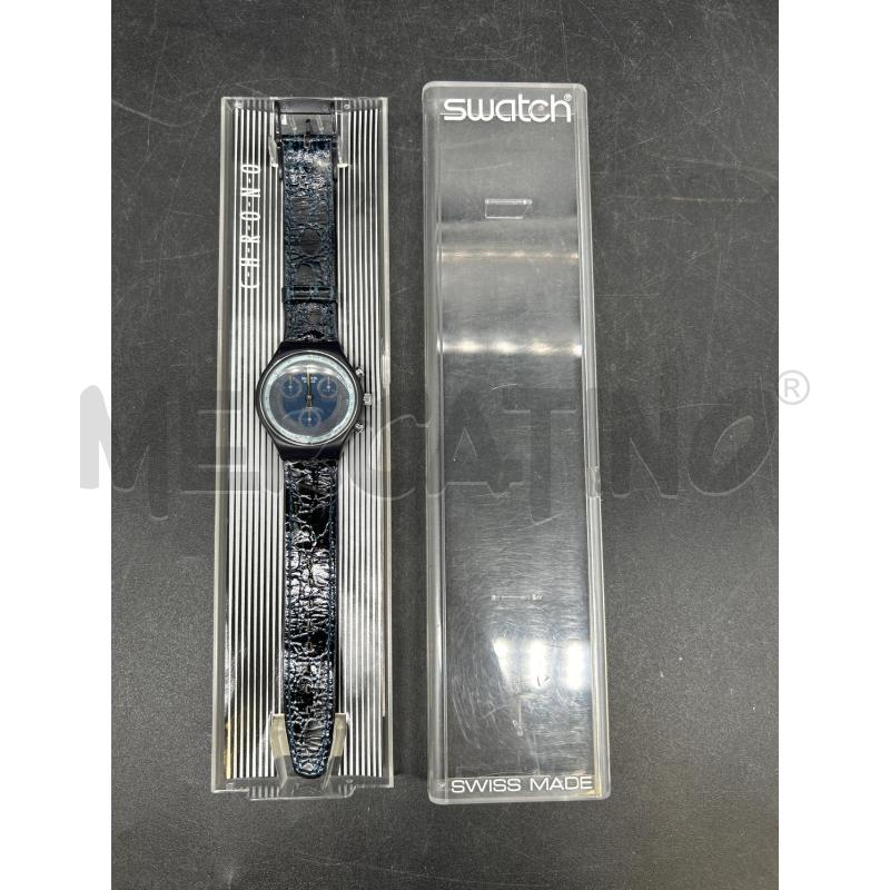 OROLOGIO SWATCH CHRONO CINTURINO PELLE NERA | Mercatino dell'Usato Burolo 1