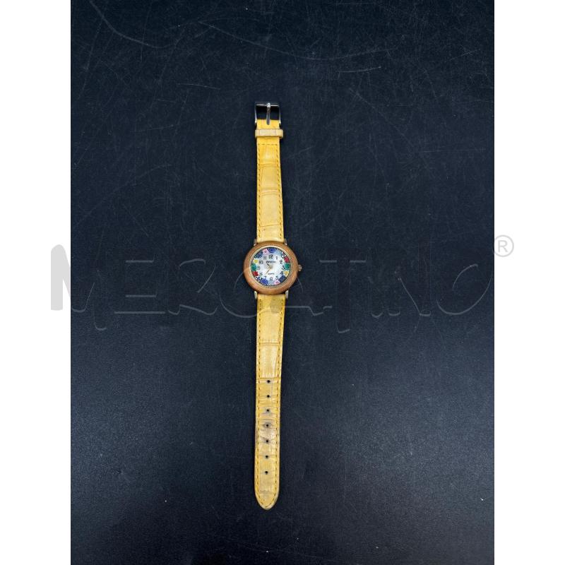 OROLOGIO VENEZIA VETRO MURANO CINTURINO GIALLO | Mercatino dell'Usato Burolo 1