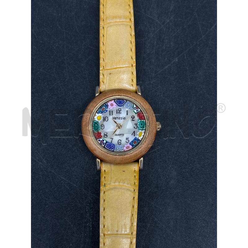 OROLOGIO VENEZIA VETRO MURANO CINTURINO GIALLO | Mercatino dell'Usato Burolo 2