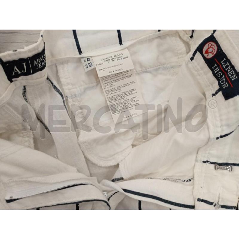 PANTALONE DONNA ARMANI  JEANS BIANCO RIGHE NERE | Mercatino dell'Usato Burolo 2