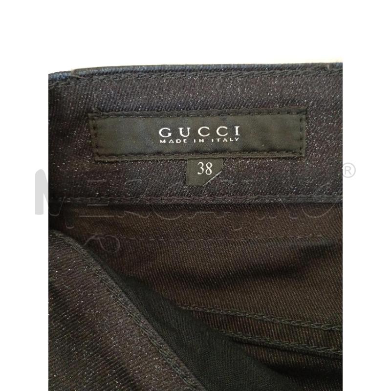 PANTALONE DONNA GUCCI BLU NRILLANTINI ELASTICIZZATO | Mercatino dell'Usato Burolo 4