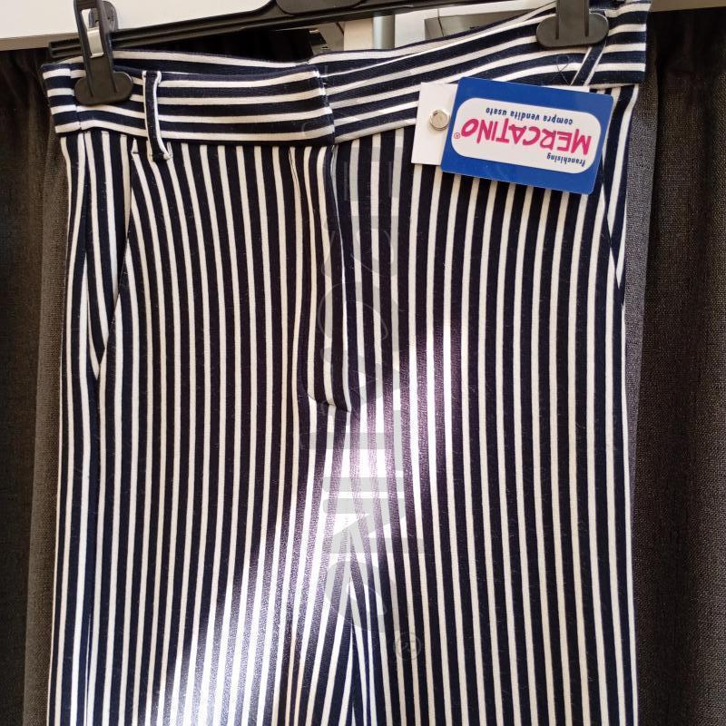 PANTALONE DONNA MARELLA BIANCO NERO ELASTICIZZATO ZAMPA | Mercatino dell'Usato Burolo 3