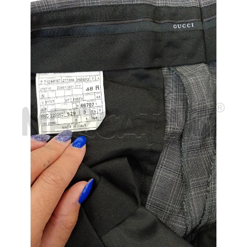 PANTALONE UOMO GUCCI GRIGIO QUADRETTATO ELEGANTE  | Mercatino dell'Usato Burolo 4