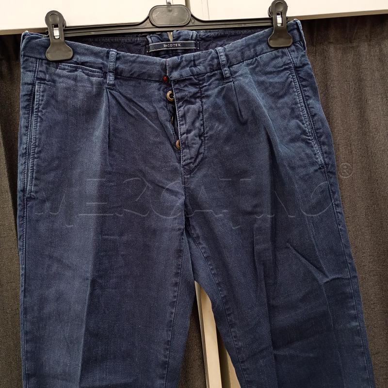 PANTALONE UOMO INCOTEX BLU NAVI MELANGE VITA BASSA | Mercatino dell'Usato Burolo 3