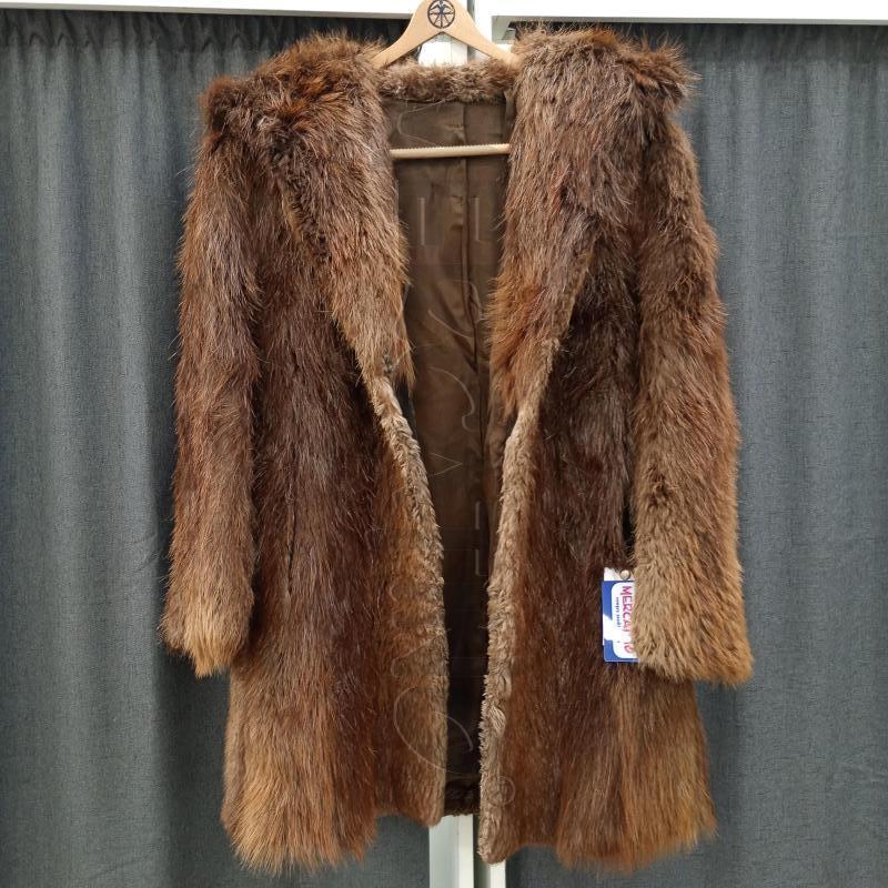 PELLICCIA MARRONE VINTAGE PELO DURO 3/4 | Mercatino dell'Usato Burolo 1