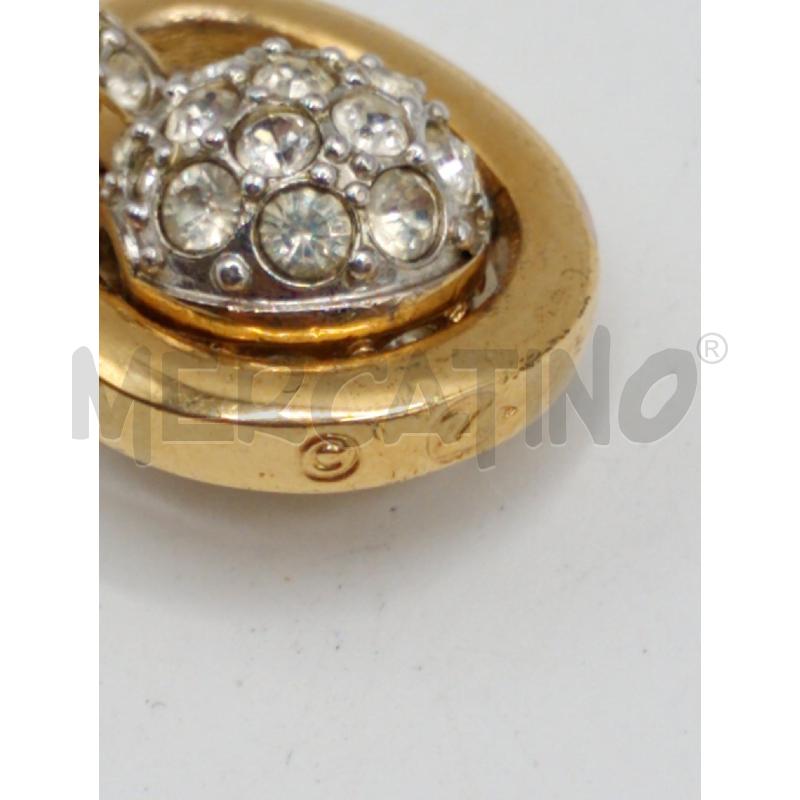 PENDENTE SWAROVSKI A GOCCIA CON MONTATURA DORATA E SFERA CENTRALE TEMPESTATA DI CRISTALLI | Mercatino dell'Usato Burolo 2