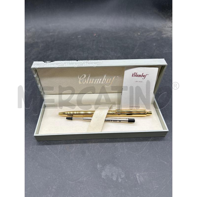 PENNA DA COLLEZIONE COLUMBUS DORATA + SCATOLA + RICAMBIO | Mercatino dell'Usato Burolo 1