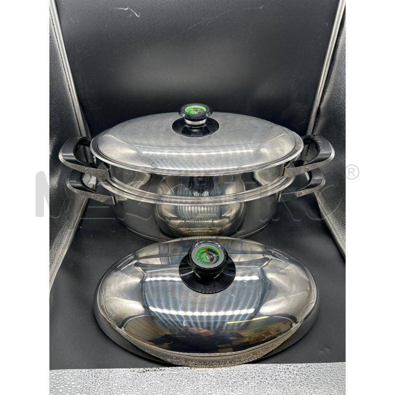 PENTOLA AMC VAPORIERA PESCIERA +2 COPERCHI | Mercatino dell'Usato Burolo 1