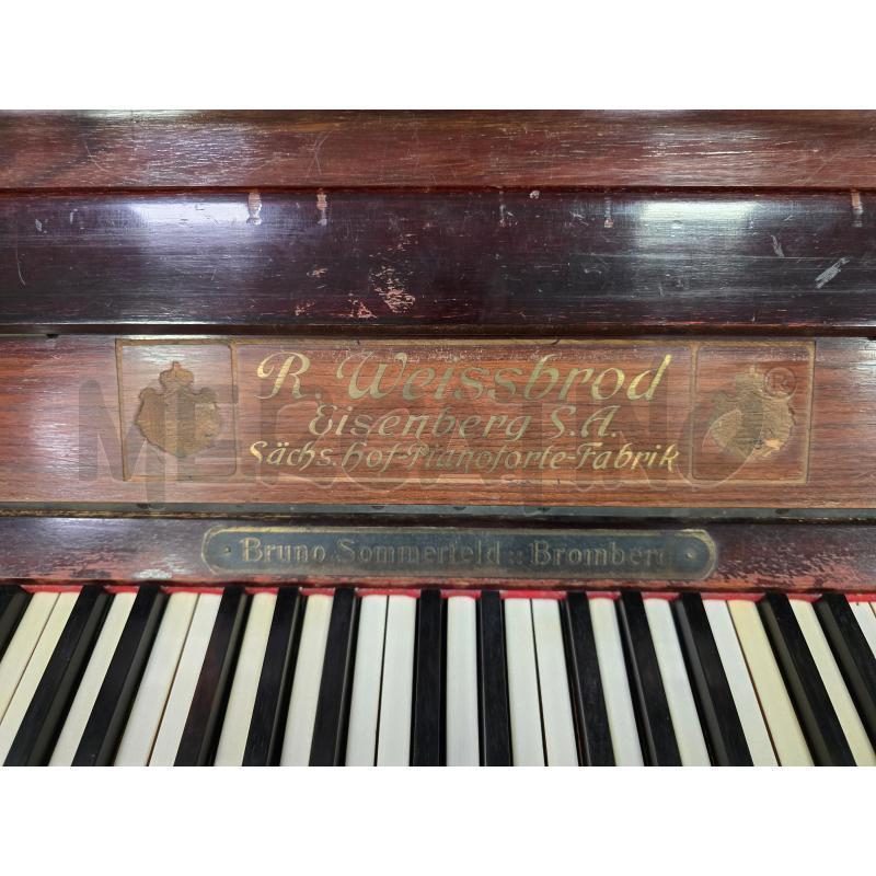 PIANOFORTE VERTICALE LEGNO WEISSBROD TELAIO GHISA COMPLETA MARTELLIERA NUOVA ABEL TASTI EBANO PERFET | Mercatino dell'Usato Burolo 4