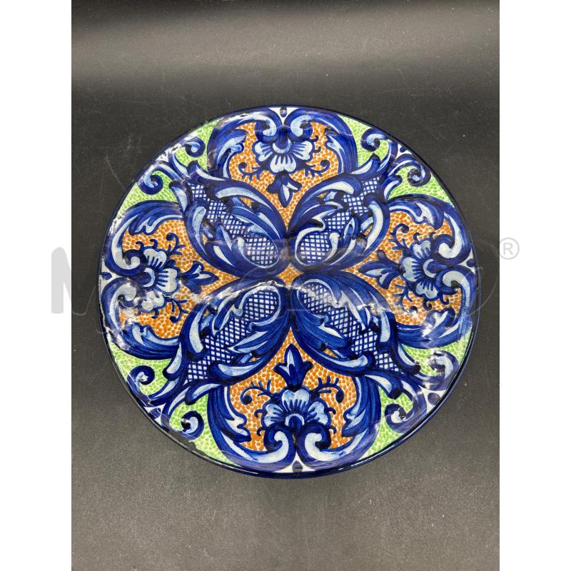PIATTO CERAMICA BLU VERDE GIALLO | Mercatino dell'Usato Burolo 1