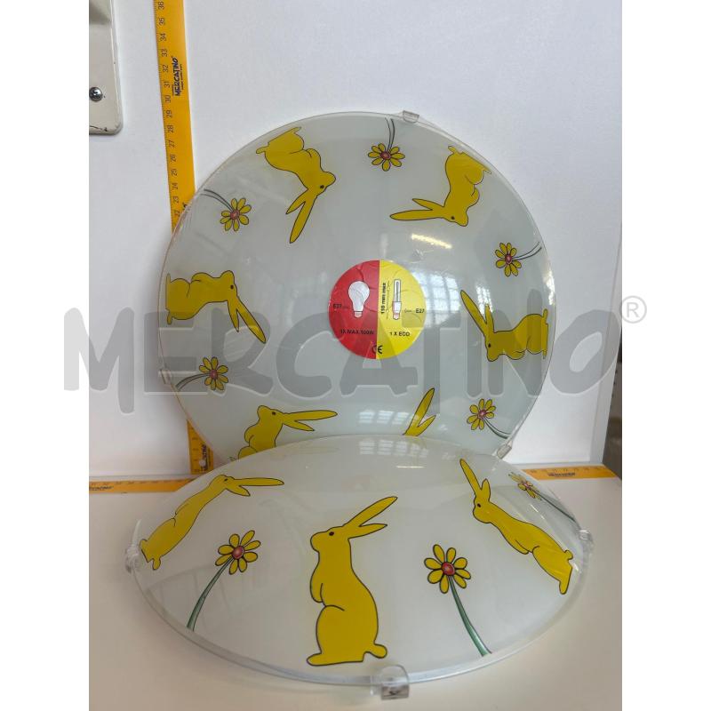 PLAFONIERA + APPLIQUE N-2 PEZZI CON CONIGLI | Mercatino dell'Usato Burolo 1