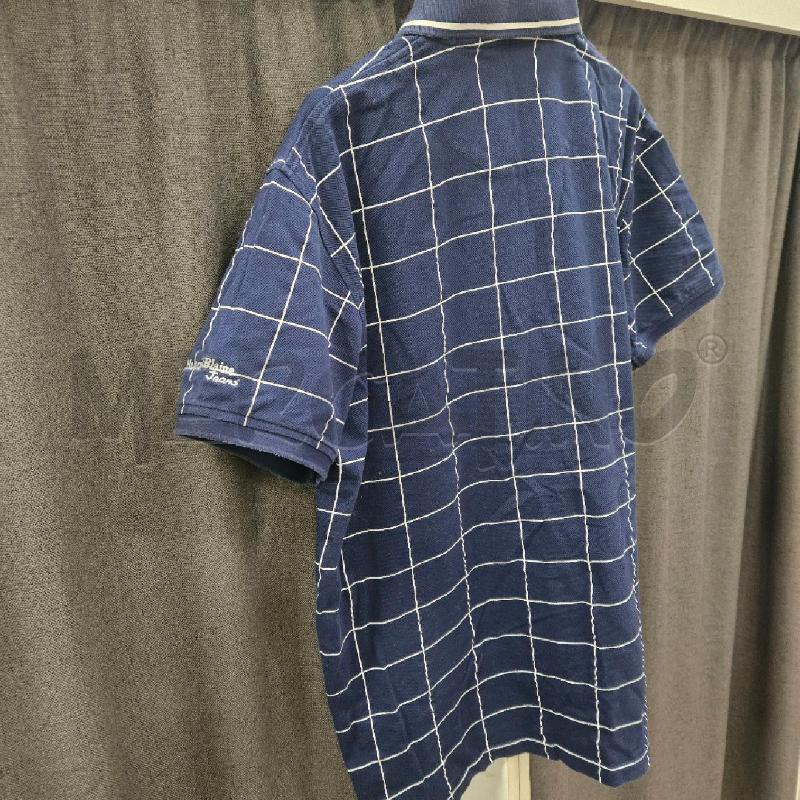 POLO UOMO HARMONTH&BELIN BLU QUADRETTI BIANCHI PIQUÈ | Mercatino dell'Usato Burolo 2