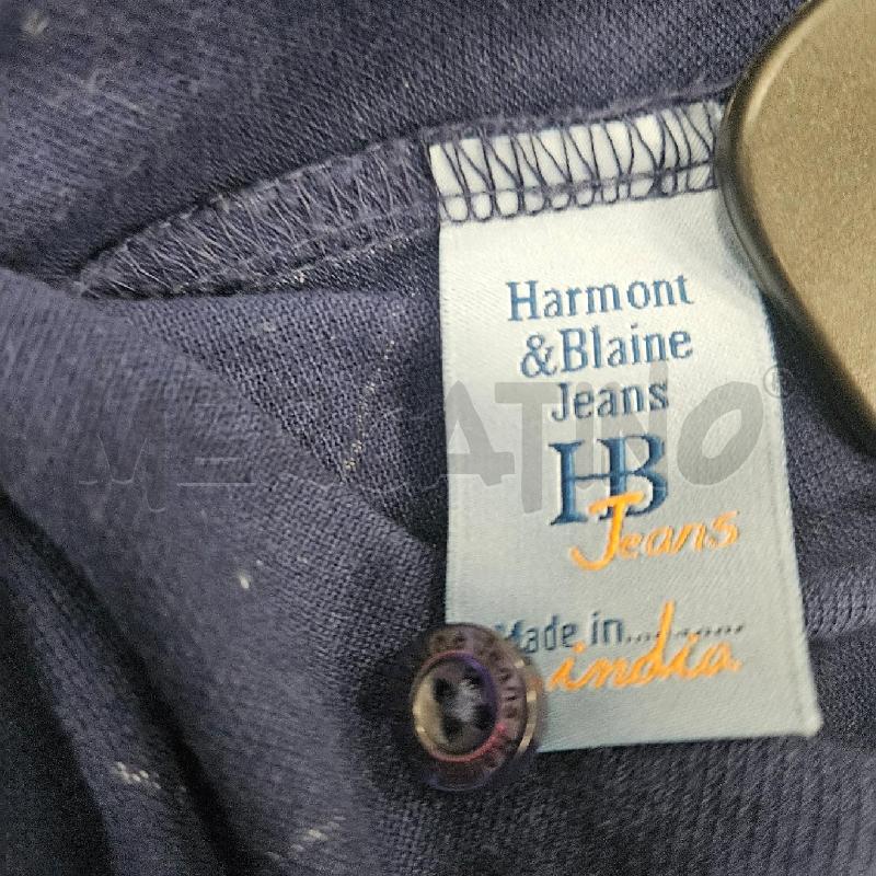 POLO UOMO HARMONTH&BELIN BLU QUADRETTI BIANCHI PIQUÈ | Mercatino dell'Usato Burolo 3