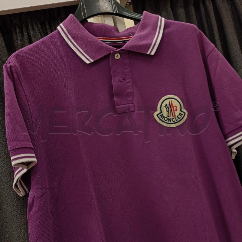 POLO UOMO MONCLER VIOLA PIQUÈ | Mercatino dell'Usato Burolo 3