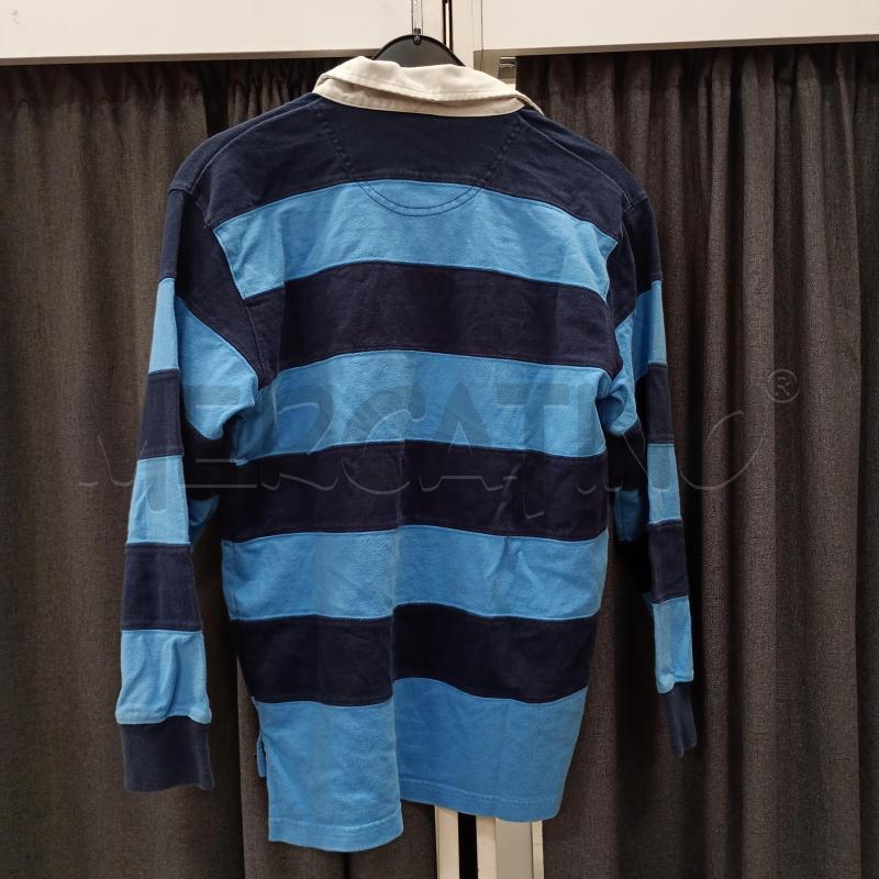 POLO UOMO RALPH LAUREN BLU AZZURRO RIGHE COLLETTO BIANCO | Mercatino dell'Usato Burolo 2