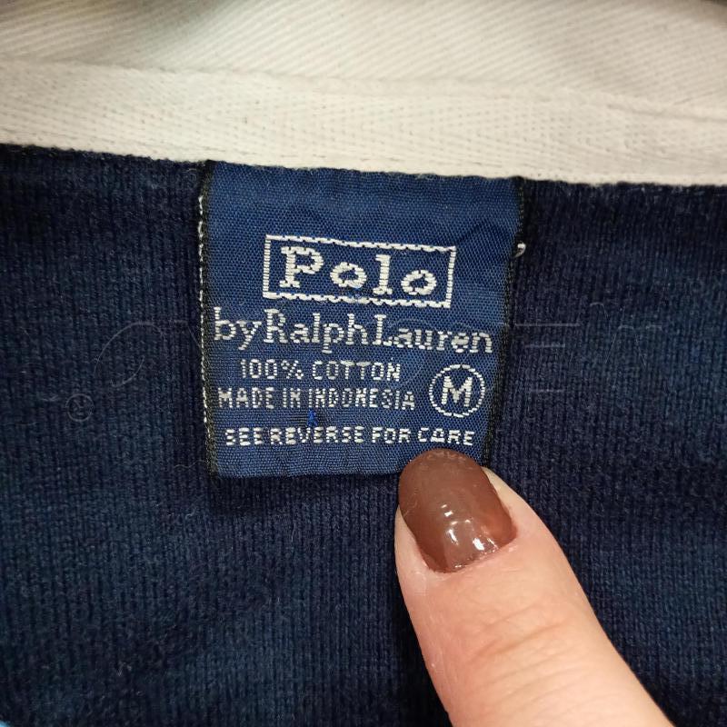 POLO UOMO RALPH LAUREN BLU AZZURRO RIGHE COLLETTO BIANCO | Mercatino dell'Usato Burolo 4