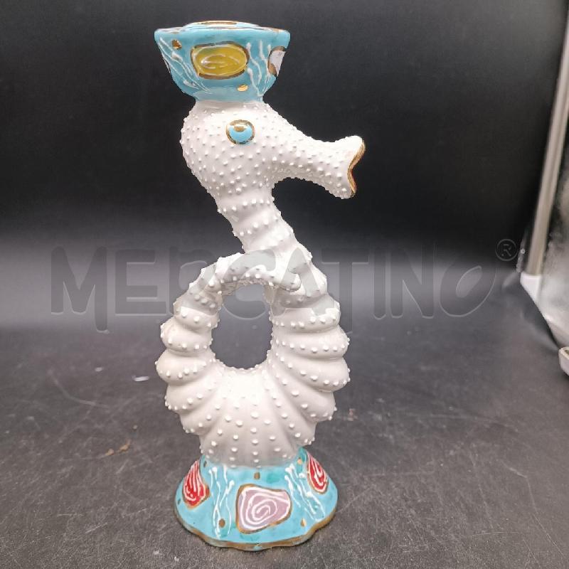 PORTA CANDELA A CAVALLUCIO DERUTA CERAMICA BIANCA | Mercatino dell'Usato Burolo 1