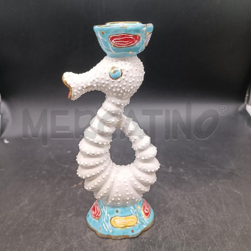 PORTA CANDELA A CAVALLUCIO DERUTA CERAMICA BIANCA | Mercatino dell'Usato Burolo 3