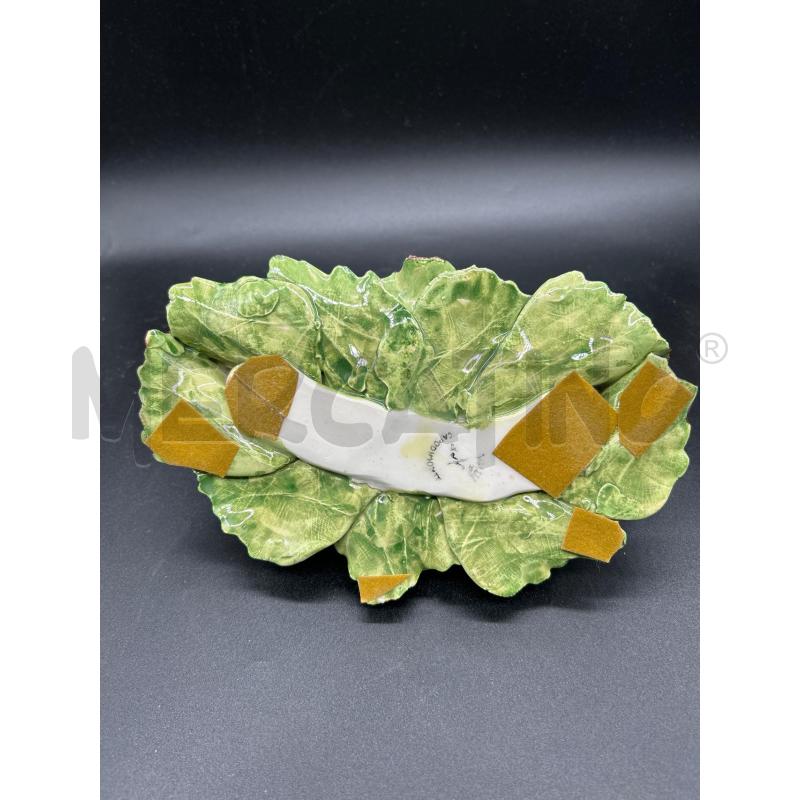 PORTA CANDELA CERAMICA CAPODIMONTE CON FIORI | Mercatino dell'Usato Burolo 3