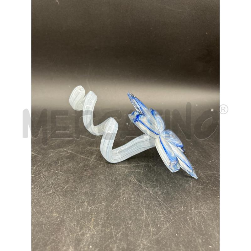 PORTA CANDELA VETRO BLU MURANO | Mercatino dell'Usato Burolo 2