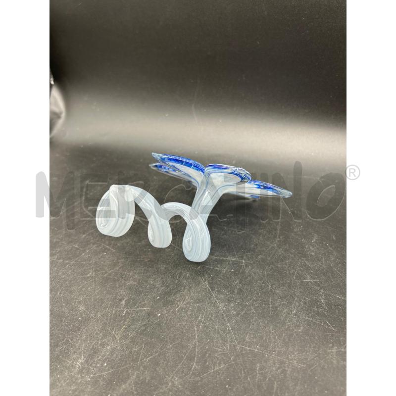 PORTA CANDELA VETRO BLU MURANO | Mercatino dell'Usato Burolo 3