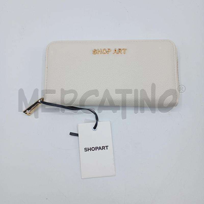 PORTA FOGLIO SHOP ART BEIGE ZIP DORATA | Mercatino dell'Usato Burolo 1