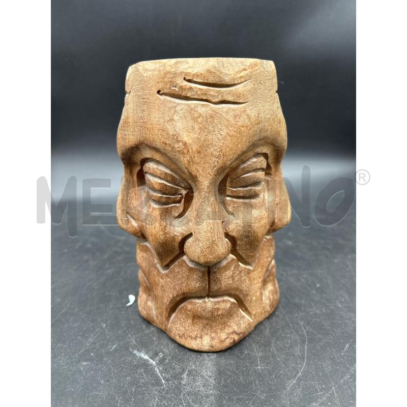 PORTA PENNE LEGNO CON VISO | Mercatino dell'Usato Burolo 1