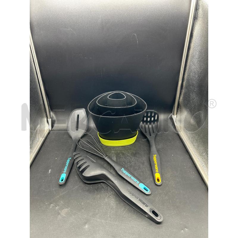 PORTA POSATE + POSATE TUPPERWARE NERO | Mercatino dell'Usato Burolo 1