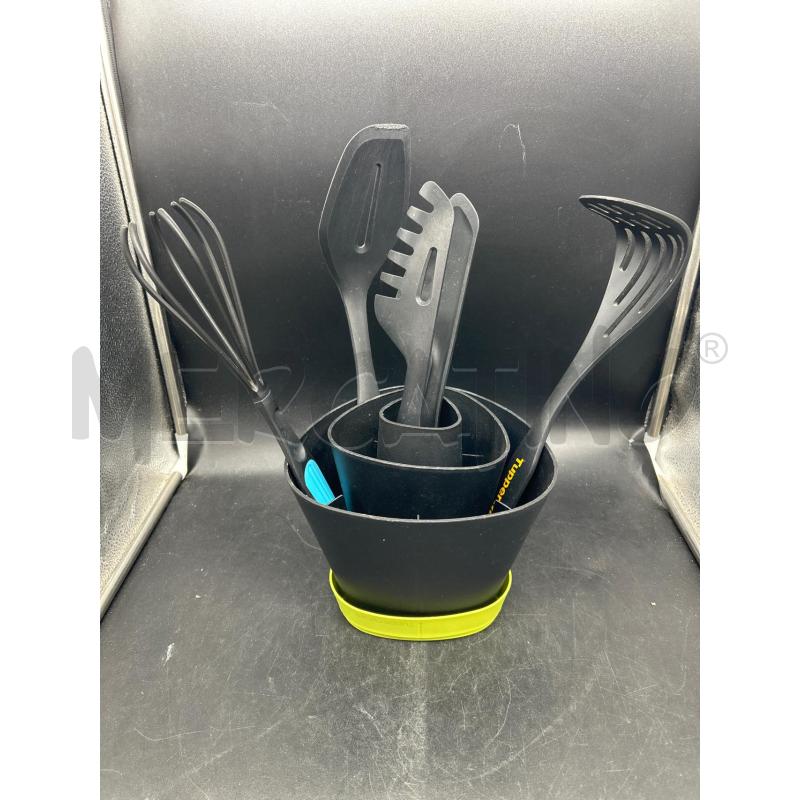 PORTA POSATE + POSATE TUPPERWARE NERO | Mercatino dell'Usato Burolo 2